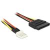 DELOCK CABLE DE ALIMENTACION SATA 15PIN - FLOPPY 4PIN M/M 0.24M