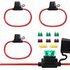 TUNOTYUE 3 Pezzi 10AWG Portafusibile In-Line, Impermeabile Lama Portafusibile, con 30/40 A Fusibile a Lama Standard e Estrattore Fusibili, per Auto, Barca, Camion, Moto, Caravan