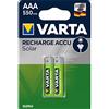 VARTA NiMH - Batteria ricaricabile a energia solare, micro (AAA/HR03), contenuto: 2