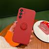 UEEBAI Custodia per Samsung Galaxy A54 5G, custodia in silicone liquido ultra sottile con supporto girevole a 360 anelli cavalletto con supporto magnetico per auto in gomma gel TPU cover - Rosso