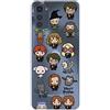 LA CASA DE LAS CARCASAS Custodia per Motorola Moto E32 Ufficiale di Harry Potter Personaggi Icone Trasparente per proteggere il tuo cellulare Cover per Motorola in silicone flessibile con licenza ufficiale di Harry Potter