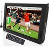 Lelukee Televisore Portatile Digitale，12 pollici 1080P MINI TV DVBT/T2 Sintonizzatore digitale，Batteria incorporata, 12v carica auto，TV Freeview all'esterno, in auto.