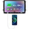 SWTNVIN Android 14 Autoradio 9 pollici Octa Core 4+64G Built-in 4G autoradio GPS Navi DSP WiFi Bluetooth 5.0 CarPlay Android Auto per VW Golf 5 Passat b6 Golf Skoda SEAT Con funzione di ricarica rapida