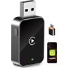 PARPAT Adattatore Wireless CarPlay - PARPAT Trasformazione senza fili tramite USB/Type-C, Compatibile con iPhone, Connessione stabile, Nessun ritardo, Per veicoli con CarPlay cablato