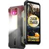 Ulefone Armor 24 Rugged Smartphone 22000mAh, 1000LM Lampada Campeggio 24GB+256GB, Android 13 Dual 4G Helio G95, 6.78 FHD+ 120Hz, 64MP Visione Notturna Telefono Indistruttibile, NFC/OTG/GPS