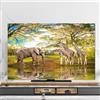 Hixingo Copertura Antipolvere per TV, Motivo Paesaggio 3D Copri Televisore 32-80inch Copertura Televisore Cover TV Elastica Copri TV Protezione TV Universale (40-43inch,Giraffa + elefante)
