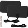 Annadue Antenna HDTV TY13 da 2 Pezzi, Mini Antenna TV Portatile Ad Alta Definizione 4K, Leggera e Compatta, Installazione Semplice, Portata di 80 Miglia, Guadagno 10 DBI, Ricezione