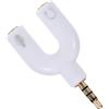 Holibanna splitter per auricolari a forma di u casse stereo Altoparlanti stereo Adattatore splitter audio adattatore audio adattatore grano per cuffie sdoppiatore per auricolari bianca