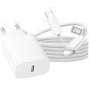 CHLANT Caricatore USB C Rapido per iPhone 17/16/15/Plus/Air/Pro/Max, 20W Presa USB C Charger con Cavo Usb C 2 Metri Caricatore Type C Caricabatterie Usb C Alimentatore Adattatore Spina per iPad Pro/Air/Mini