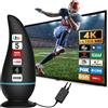 GLOBAL TECH Ariels 2026 - Antenna TV digitale da interni, con ripetitore di segnale per Freeview, antenna TV digitale amplificata 4K 1080P HD con cavo lungo 4,7 m