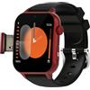 VCYEX Cadute Bracciale SOS Anziani Salvavita, Intelligente Con Rilevamento Delle, Braccialetto Anziani, GPS E Funzione Di Chiamata Di EmergenzaRed,1.96 * 1.57 * 0.47inch