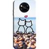 Mixroom - Cover Custodia Back case In TPU Silicone Morbida Per Xiaomi Redmi A3 Fantasia Gattini Innamorati Al Mare M482