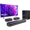 Hiwill Soundbar Dolby Atmos 5.1CH per Smart TV, soundbar per piccole stanze con 2 altoparlanti posteriori cablati Sistema audio surround, subwoofer cablato da 5,25 pollici, altoparlante TV home