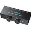 YGiTK Commutatore audio stereo a 4 vie, 4 in 1-out/1-in-4-out, bidirezionale, 3,5 mm, Aux e RCA L/R, interruttore audio con pulsante OFF per altoparlanti, cuffie, amplificatori, lettore CD, giradischi