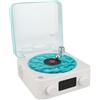 MENDUNER 2024 Aqua Speaker, Giradischi Waves, Giradischi, Altoparlante in Stile Giradischi con Luce Notturna e Visualizzazione 'ora. Piccoli Altoparlanti Stereo Multifunzione 3 in 1