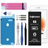 TOPGOBAT Batteria di ricambio per iPhone 6S, batteria da 4000 mAh ad alta capacità per il modello (A1633 A1688 A1691 A1700) con kit di attrezzi di ricambio