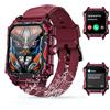 Rogbid Smartwatch da uomo, funzione telefonica, 1,96, militare, 680 mAh, fitness tracker, IP69, impermeabile, orologio sportivo con frequenza cardiaca, monitor del sonno, per Android iOS rosso