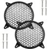 Unlorspy 2 griglie per subwoofer in plastica nera, protezione per altoparlanti audio da 15,2 cm, con viti di montaggio, per audio domestico fai da te o altoparlanti auto