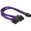 DELOCK CABLE DE ALIMENTACION 6PIN PCIE - 2X 8PIN H/M 0.30M TEXTIL