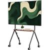 ECOTINY Supporto per TV da 49 a 80 pollici, portata 50 kg, formato verticale e orizzontale, robusto carrello per TV mobile con ripiano, max. VESA 600 x 400 mm (nero)