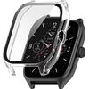 GMUJIAO [2 Pack Cover per Amazfit GTS 4,Custodia Rigida con Vetro Temperato,Protezione Totale Ultra Sottile HD Clear Pellicola Protettiva-Trasparente