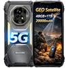 Blackview Satellitare Smartphone Rugged 5G XPLORE 2, Comunicazione Satellitare GEO, 48GB+1TB, 6.73 HDR 3.2K, LED 467lm, Night Vision 50MP, Batteria 20000mAh, Telefono Antiurto IP68, eSIM, NFC GPS
