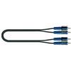 QUIK LOK - RKSA/110-5 Cavo adattatore 2 x RCA maschio / 2 x RCA maschio, lunghezza 5 metri, colore nero, serie ROK SOLID