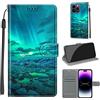 YIRRANZD Cover per iPhone 14 Pro Max, Protettiva Portafoglio in Pelle PU Cover Libro [Verniciato], Flip Caso Antiurto Custodia per iPhone 14 Pro Max (Aurora)