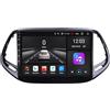 WOMGKDA 10 Pollici Touchscreen Car Stereo Android 15 Autoradio per Jeep Compass 2017-2019 con BT FM DSP RDS GPS Controllo del Volante Backup Camera HD Touchscreen Android Auto(C2 8+128G)