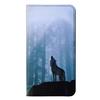 Innovedesire Wolf Howling in Forest Flip Case Cover Custodia per Motorola Moto G8 Plus