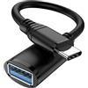 Tobfit Adattatore da USB C a USB 3.0, USB C a USB OTG cavo 18 cm per iPhone 16 15 Pro Max Plus, Samsung Galaxy S25 S24 S23 S22 S21 S20 FE, Huawei P40/P30/P20 Pro, Google Pixel 9/8/7 (PVC)