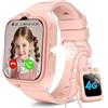 Baolubao 4G Orologio Smartwatch per Bambini con Chiamate Video, GPS, SOS, 7 Giochi, Chat Vocale, Torcia, Contapassi, Fotocamera e Cinturino in Silicone per Bambino 4-12 Anni Regalo, Rosa