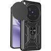 HONLEN Custodia Adatta per vivo X300 Pro (6.78 Inches), Cover per PC Armor Anello kickstand con Base Magnetica - Nero