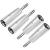 MEIRIYFA Adattatore da 1/4 TRS a XLR, XLR 3 pin maschio a jack jack da 6,35 mm, adattatore audio bilanciato da XLR-3Pin a TRS da 1/4 per altoparlante microfono - 4 pezzi, argento