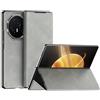 MUDASANQI Compatibile con Honor Magic V2, custodia a libro in pelle di alta qualità, chiusura magnetica, sottile, antiurto, custodia protettiva elegante per Magic V2 (grigio)