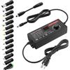 SHNITPWR Alimentatore universale 9 V ~ 36 V 3 A 108 W regolabile DC 9 V 12 V 14 V 19 V 24 V 30 V 36 V AC DC adattatore 5,5 x 2,5 mm Tensione multipla con 14 punte per altoparlante CCTV
