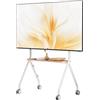 ECOTINY Supporto TV con ruote, cavalletto, carrello TV mobile per TV da 49-80 pollici fino a 50 kg, supporto TV portatile con ruote per ufficio, scuola e casa, bianco