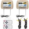 AMONIDA Monitor per Montaggio su Poggiatesta per Auto, 2 Pezzi Universal 7 in HD Poggiatesta per Auto Lettore Video LCD Controllo Display MP5 (marrone)