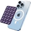 SuydanBox Supporto magnetico a ventosa, antiscivolo, in silicone, compatibile con custodia MagSafe per iPhone Pro Max serie 15/14/13/12 (viola scuro)