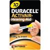 Duracell EasyTab DA10/Activair per tutti gli apparecchi acustici con batterie tipo 10/Giallo, 4 St.