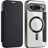 Altartar Custodia per Google Pixel 8 A, in pelle, magnetica, con scomparto per carte di credito, antiurto, pieghevole, magnetica, trasparente, per Google Pixel 8 A, colore: nero