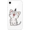HopMore Cover per iPhone XR Trasparente Silicone con Disegni TPU Morbido Custodie iPhone XR Belle Trasparenti Antiurto Case Sottile Slim Caso Molle - Gatto
