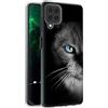 Mixroom - Cover Custodia Back case In TPU Silicone Morbido Per Samsung Galaxy M33 5G Fantasia Gatto Occhi Azzurri M569