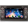 Erisin 8-Core 4GB+64GB 7 pollici Android 14 Autoradio GPS Navigatore per Ford Focus C-Max S-Max Galaxy Kuga Fiesta Transit Bluetooth CarPlay Android Auto WiFi 4G DSP DAB+ RDS DVD OBD2 Schermo Tattile