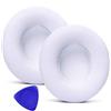 Siganorpy 1 paio di cuscinetti di ricambio per cuffie wireless Beats Solo 2, Solo 3, cuscinetti di ricambio in morbida pelle memory foam (bianco)