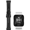 C2D JOY C2DJOY - Cinturino di ricambio in pelle e silicone, compatibile con Garmin Forerunner 35, colore: Nero