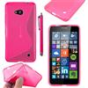 ebestStar - Cover Compatibile con Microsoft Lumia 640 LTE Dual Custodia Protezione S-Line Design Silicone Gel TPU Morbida e Sottile + Penna, Rosa [Apparecchio: 141.3 x 72.2 x 8.8mm, 5.0'']