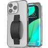 Encased Custodia con passante per dita, progettata per iPhone 15 Pro Max (2023), con cinturino da polso e supporto per telefono in silicone morbido al tatto (trasparente)