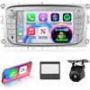 NHOPEEW Autoradio 4+64G Android per Focus II per S-Max per Mondeo 9 per Galaxy II per C-Max per Kuga con Carplay&Android Auto - supporto radio 7 pollici WiFi GPS SWC + Telecamera di retromarcia