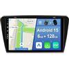 YUNTX [6GB+128GB] Android 14 Autoradio per Skoda Octavia (2014-2018)-[Incorporato Carplay/Android Auto/DSP/GPS]-10.1 Pollice IPS 2.5D Touch Screen-CAM+MIC-DAB/AHD Camera/Bluetooth 5.0/Mirror Link